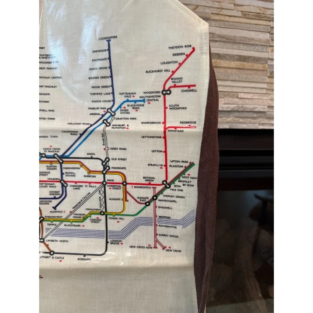 Vintage London Underground Souvenir Unisex Cotton PVC Apron Retro Home Cook